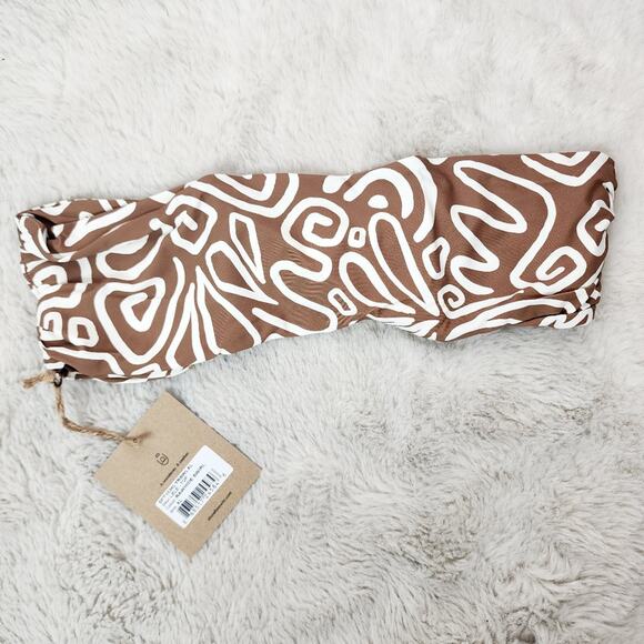 NEW Stone Fox Swim Lele Knotted Strapless Bikini Bandeau Swim Top Rawhide Swirl - Picture 7 of 8